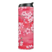 継ぎ目のない模様と美しいさくらんぼの花の花の花 タンブラー (回転左)