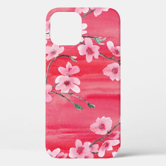 継ぎ目のない模様と美しいさくらんぼの花の花の花 Case-Mate iPhoneケース (裏面)