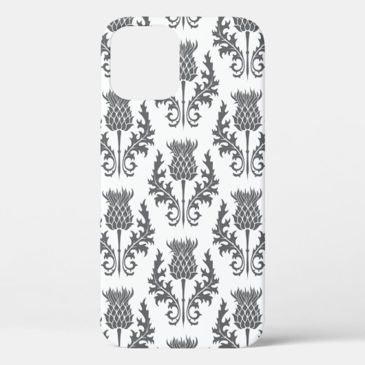 継ぎ目のない模様のシルエットアザミ Case-Mate iPhoneケース (裏面)