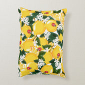 継ぎ目のない模様の熱帯夏のレモンフルーツ アクセントクッション (裏面(縦))