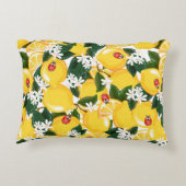 継ぎ目のない模様の熱帯夏のレモンフルーツ アクセントクッション (裏面)