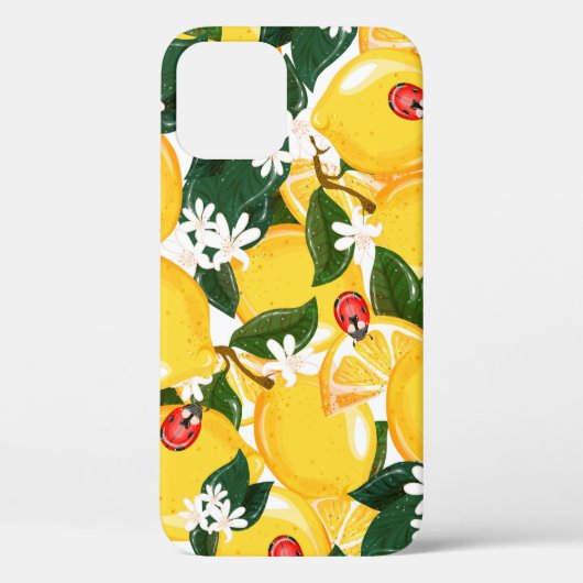 継ぎ目のない模様の熱帯夏のレモンフルーツ Case-Mate iPhoneケース (裏面)