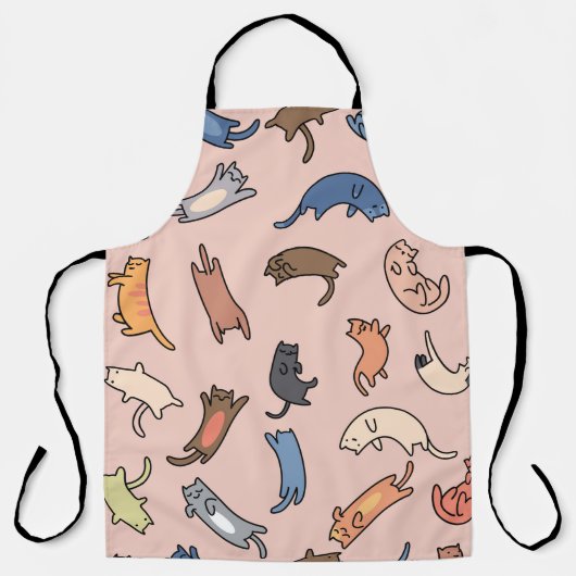 継ぎ目のない模様の猫，イラストレーション エプロン (正面)