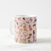 継ぎ目のない模様の猫,イラストレーション コーヒーマグカップ (正面左)