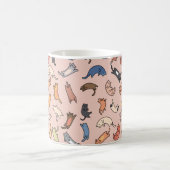 継ぎ目のない模様の猫,イラストレーション コーヒーマグカップ (中央)