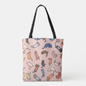 継ぎ目のない模様の猫,イラストレーション トートバッグ (裏面)