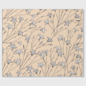 継ぎ目のない模様の鐘の花パステルの線の芸術。 ラッピングペーパー (フラット)