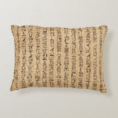 継ぎ目のない模様グランジのエジプト絵文字 アクセントクッション (裏面)