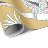 継ぎ目のない模様日本の（白い鶴とペ） ラッピングペーパー (ロールコーナー)