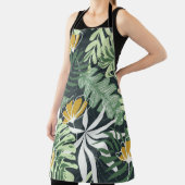 継ぎ目のない模様葉、熱帯の花と花 エプロン (インサイチュ)