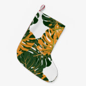 継ぎ目のない模様(ハワイアン雨林)レトロC スモールクリスマスストッキング (正面 (吊り時))