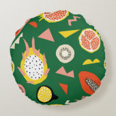 継ぎ目のない模様（熱帯果実） ラウンドクッション (裏面)