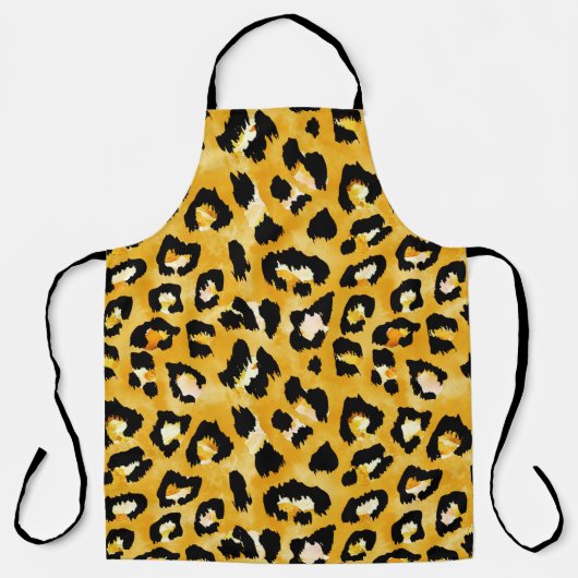 継ぎ目のない水彩アニマルプリント模様 エプロン (正面)