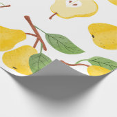 継ぎ目のない水彩梨の模様。ヴィンテージフルーツb ラッピングペーパー (角)