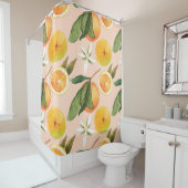 継ぎ目のない水彩模様とミカン シャワーカーテン (インサイチュ)