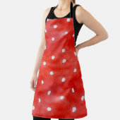 継ぎ目のない水彩模様赤水玉模様 エプロン (インサイチュ)