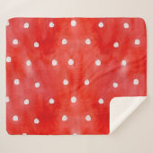 継ぎ目のない水彩模様赤水玉模様 シェルパブランケット (正面(横))