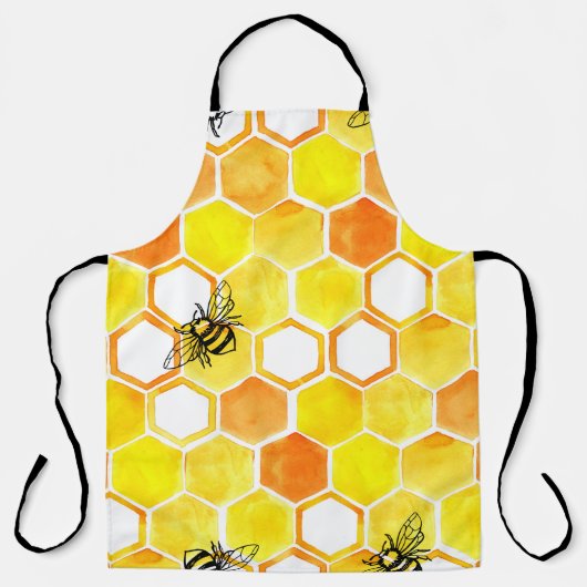 継ぎ目のない水彩画(ハネコメとリー) エプロン (正面)