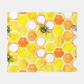 継ぎ目のない水彩画（ハネコメとリー） フリースブランケット (正面(横))