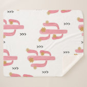 継ぎ目のない水彩花サボテンの花模様。ビント シェルパブランケット (正面(横))