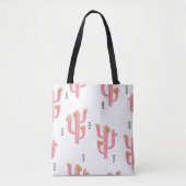 継ぎ目のない水彩花サボテンの花模様。ビント トートバッグ (正面)