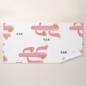 継ぎ目のない水彩花サボテンの花模様。ビント バスタオル (バスタオル)