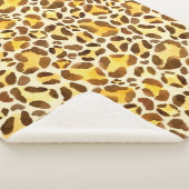 継ぎ目のない水色ヒョウ柄 シェルパブランケット (3/4)