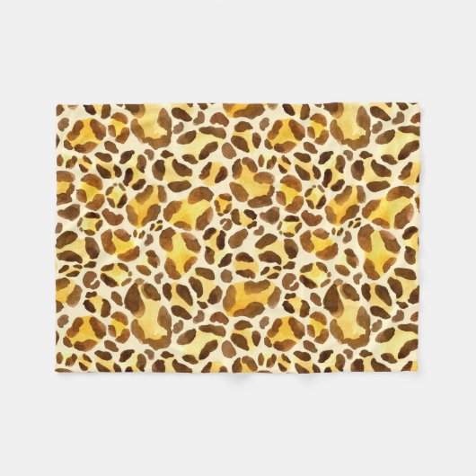 継ぎ目のない水色ヒョウ柄 フリースブランケット (正面(横))