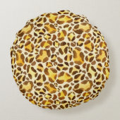 継ぎ目のない水色ヒョウ柄 ラウンドクッション (裏面)