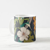 継ぎ目のない熱帯の花柄の背景 コーヒーマグカップ (正面左)