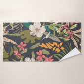 継ぎ目のない熱帯の花柄の背景 バスタオル (バスタオル)