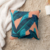 継ぎ目のない熱帯の花、植物、葉の模様b クッション (ブランケット)