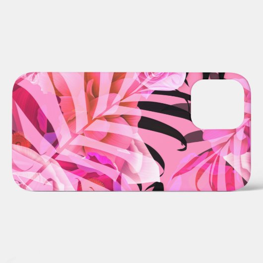 継ぎ目のない熱帯の花、植物、葉の模様b Case-Mate iPhoneケース (裏面 (横))