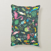 継ぎ目のない熱帯パターン（鳥と飲み物1） アクセントクッション (裏面(縦))