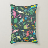 継ぎ目のない熱帯パターン（鳥と飲み物1） アクセントクッション (正面(垂直))