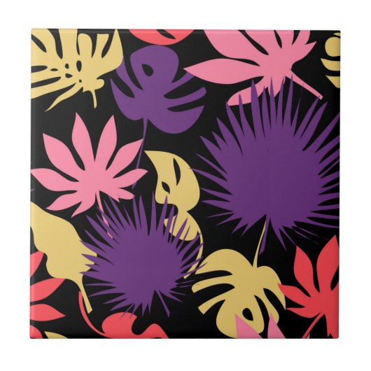 継ぎ目のない熱帯葉パターン タイル (正面)