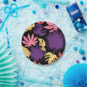 継ぎ目のない熱帯葉パターン ペーパープレート (パーティー)