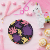 継ぎ目のない熱帯葉パターン ペーパープレート (パーティー)