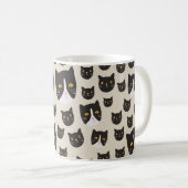 継ぎ目のない猫柄/ コーヒーマグカップ (正面右)