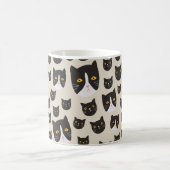 継ぎ目のない猫柄/ コーヒーマグカップ (中央)