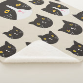 継ぎ目のない猫柄/ シェルパブランケット (3/4)