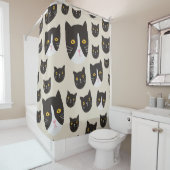 継ぎ目のない猫柄/ シャワーカーテン (インサイチュ)