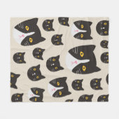 継ぎ目のない猫柄/ フリースブランケット (正面(横))