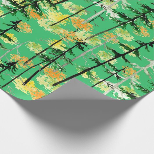 継ぎ目のない秋の森の模様 ラッピングペーパー (角)