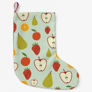 継ぎ目のない繰り返しパターンの生鮮な果物 スモールクリスマスストッキング