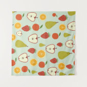 継ぎ目のない繰り返しパターンの生鮮な果物 タペストリー (正面(横))