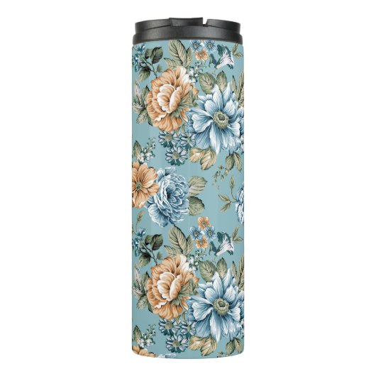 継ぎ目のない美しい水彩植物の花 タンブラー (裏面)