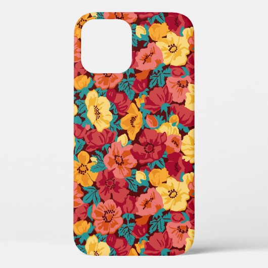 継ぎ目のない花柄のレトロ。アネモネス Case-Mate iPhoneケース (裏面)