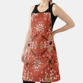 継ぎ目のない花柄フォークカラフル花と エプロン (インサイチュ)