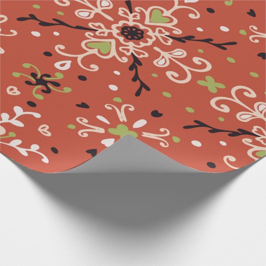 継ぎ目のない花柄フォークカラフル花と  ラッピングペーパー (角)